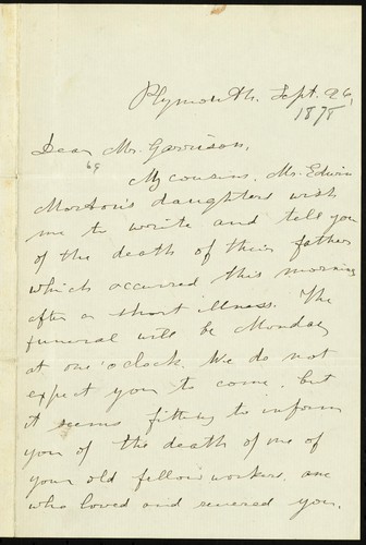 [Letter to] Dear Mr. Garrison