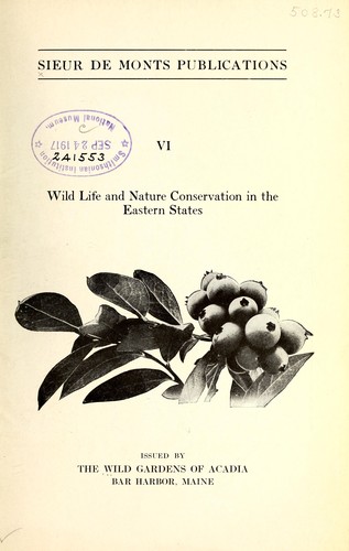 Wild life and nature conservation in the eastern states