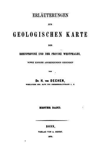 Erlauterungen zur Geologischen Karte