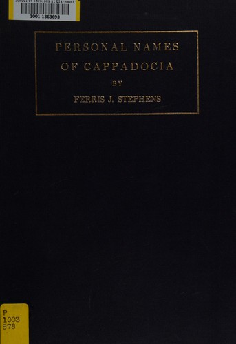 Personal names from cuneiform inscriptions of Cappadocia