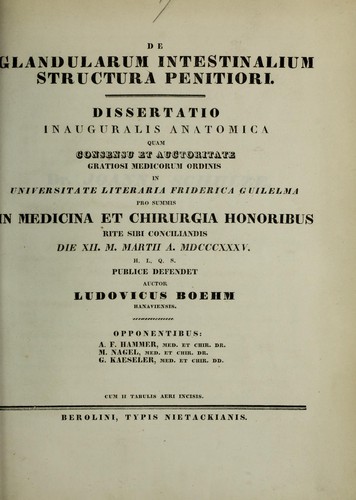 De glandularum intestinalium structura penitiori