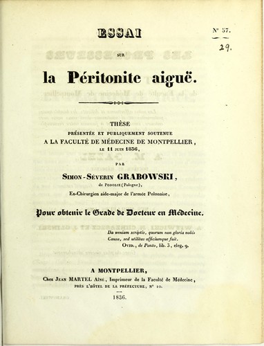 Essai sur la péritonite aiguë