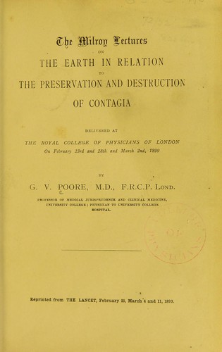The earth in relation to the preservation and destruction of contagia