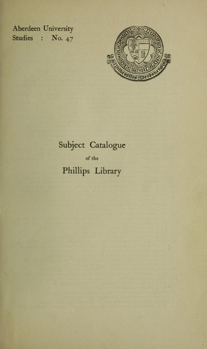 A subject catalogue of the Phillips Library of pharmacology and therapeutics 615