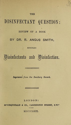The disinfectant question