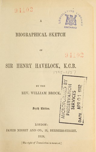 A biographical sketch of Sir Henry Havelock, K. C. B.