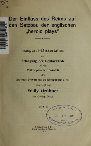 Der Einfluss des Reims auf den Satzbau der englischen "heroic plays"