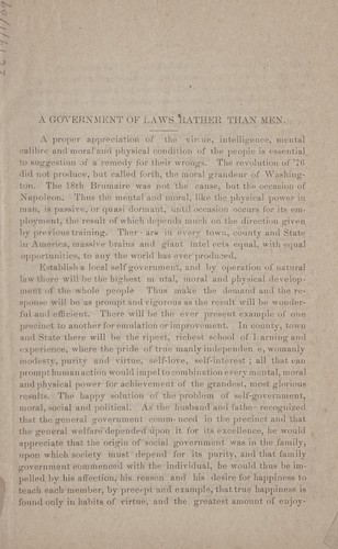 A government of laws rather than men