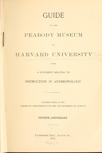 Guide to the Peabody museum of Harvard university