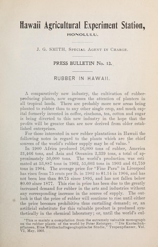 Rubber in Hawaii