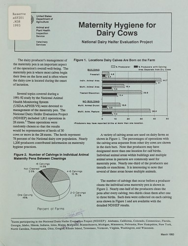 Maternity hygiene for dairy cows