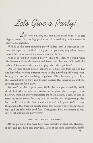 Let's plan a party