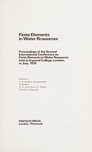 Finite elements in water resources