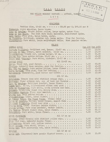 Fall bulbs, 1950