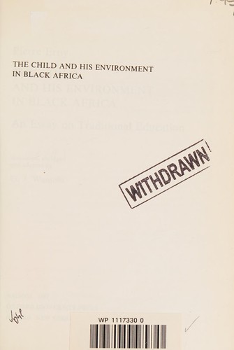 The child and his environment in Black Africa