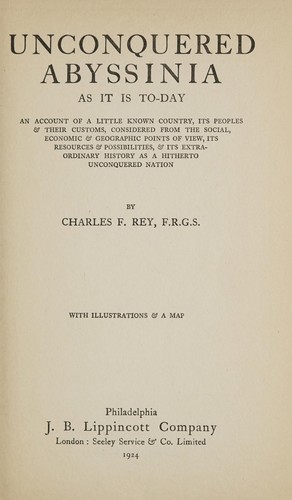 Unconquered Abyssinia as it is to-day