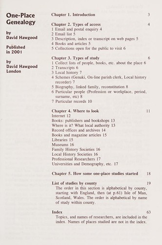 One-place genealogy