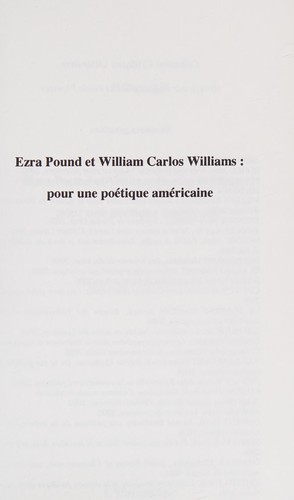 Ezra Pound et William Carlos Williams