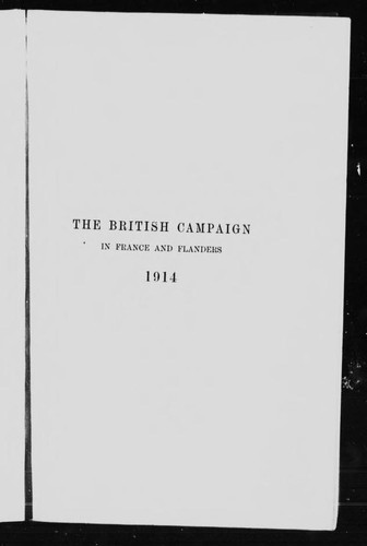 The British campaign in France and Flanders 1914