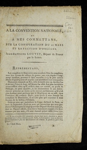 A la Convention nationale, et a mes commettans, sur la conspiration du 10 mars et la faction d'Orle ans