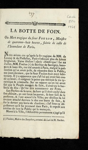 La botte de foin