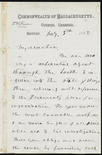 [Letter to] My dear Sir