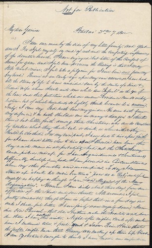 [Letter to] My dear Garrison