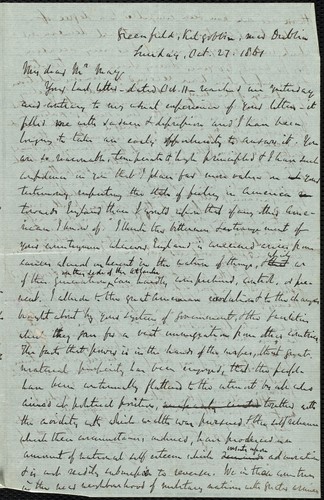 [Letter to] My dear Mr. May