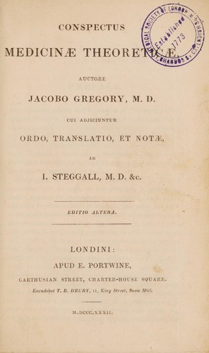 Conspectus medicinae theoreticae ...
