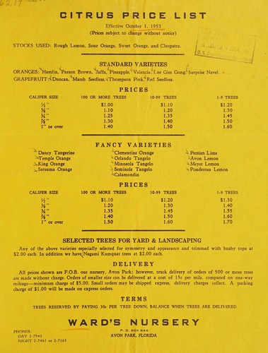Citrus price list