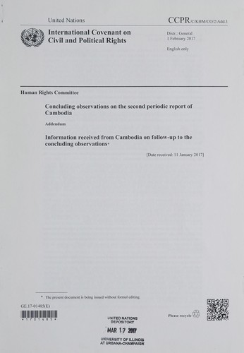 Concluding observations on the second periodic report of Cambodia