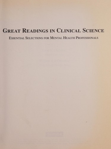 Great readings in clinical science