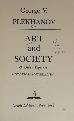 Art and society & other papers in historical materialism