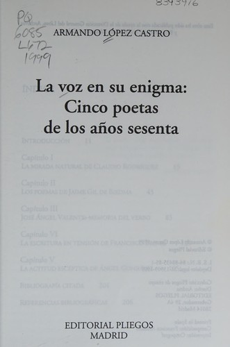 La voz en su enigma