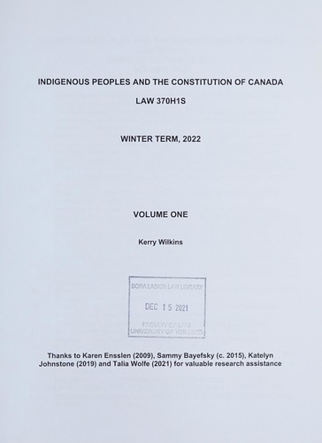 Indigenous peoples and the constitution of Canada