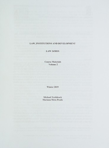 Law, institutions and development