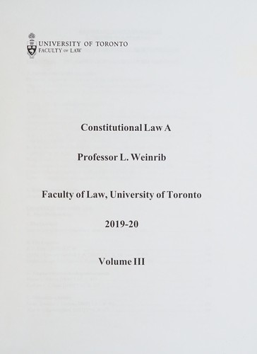 Constitutional law A