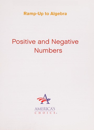 Positive and Negative Numbers Ramp-Up to Algebra