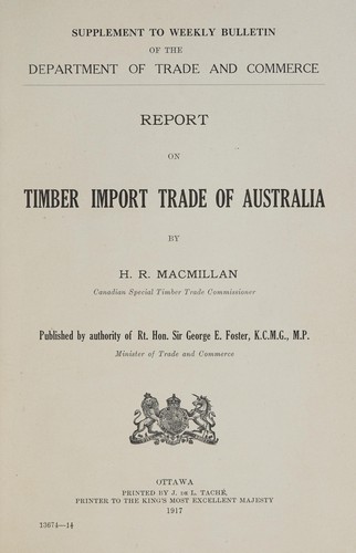 REPORT ON TIMBER IMPORT TRADE OF AUSTRALIA