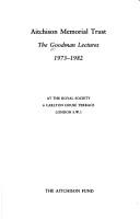 The Goodman lectures, 1973-1982