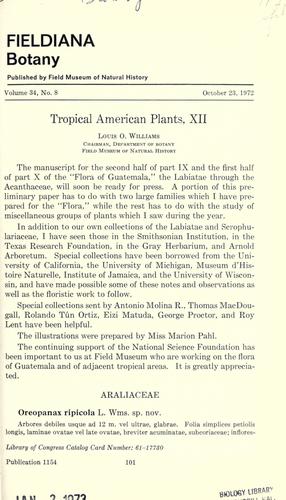 Tropical American plants, XII