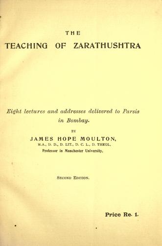 The teaching of Zarathushtra