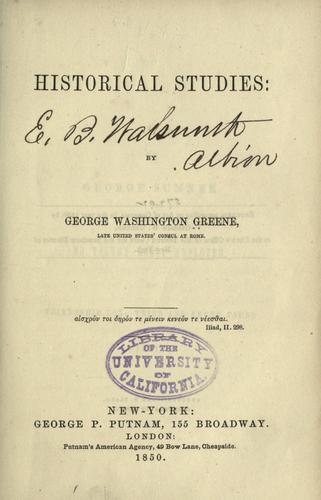 Historical studies