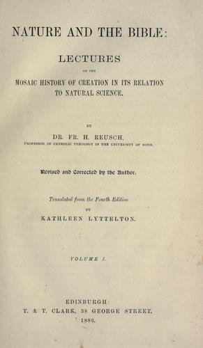Nature and the Bible