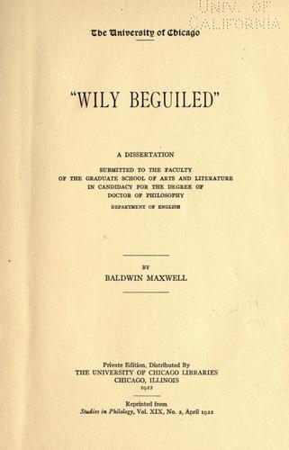 "Wily beguiled" ...