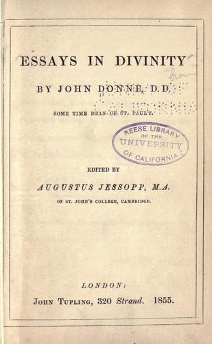 Essays in divinity