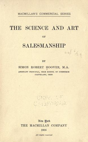 The science and art of salesmanship