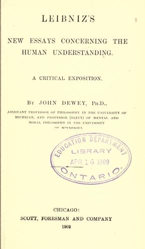 Leibniz's new essays concerning the human understanding