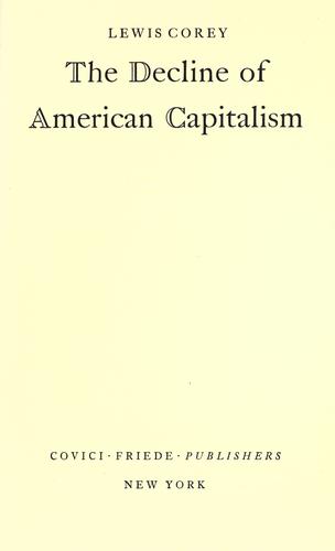 The decline of American capitalism.
