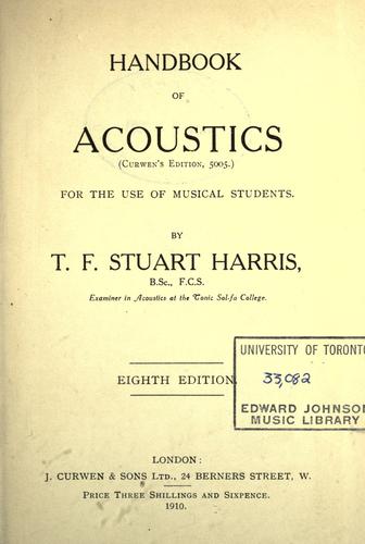 Handbook of acoustics for the use of musical students